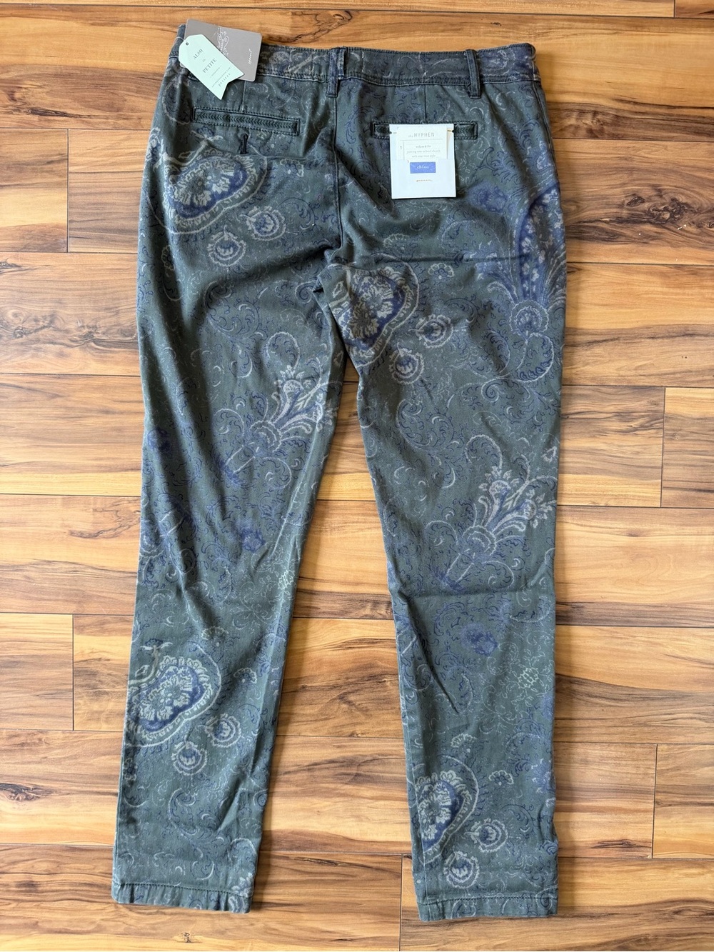 NWT Pilcro Women's Hyphen Olive Paisley Straight-Leg Jeans - Picture 5 of 13